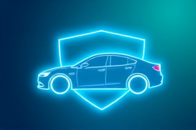 Abstract car insurance protection and savings concept